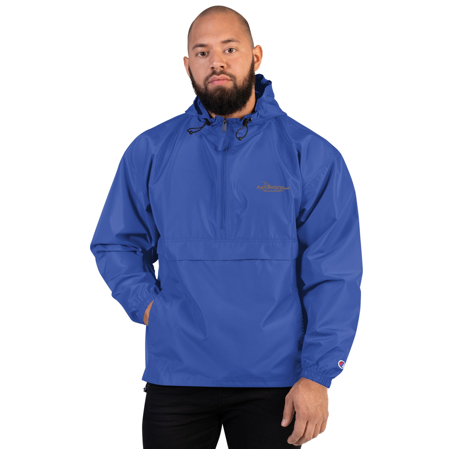 Embroidered “ Boone’s Slot Car Garage “Champion Packable Jacket