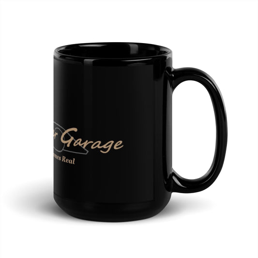 “ Boone’s Slot Car Garage “ Logo Black Glossy Mug